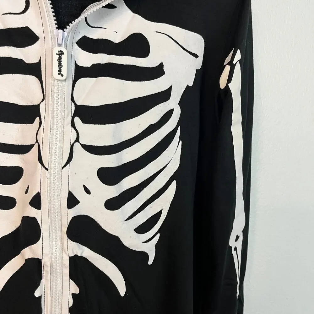 Tipsy elves skeleton full zip one piece unisex outfit NWT medium - Picture 6 of 8